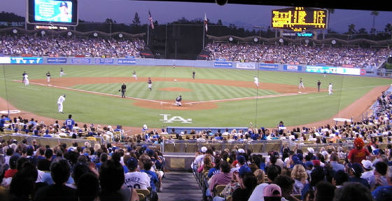 From behind Home Plate at Dodger Stadium