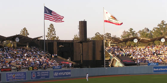 The flags are always waving at Dodger Stadium